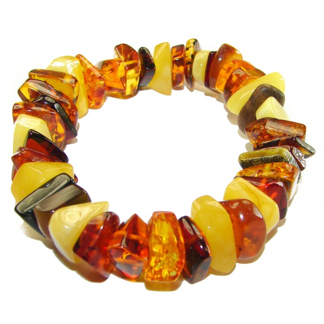 Golden Genuine Baltic Amber .925 Sterling Silver handmade Bracelet