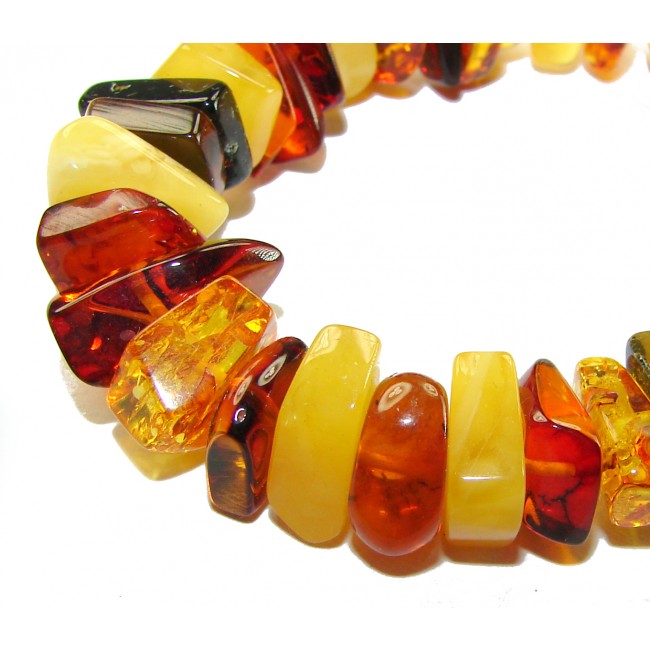 Golden Genuine Baltic Amber .925 Sterling Silver handmade Bracelet