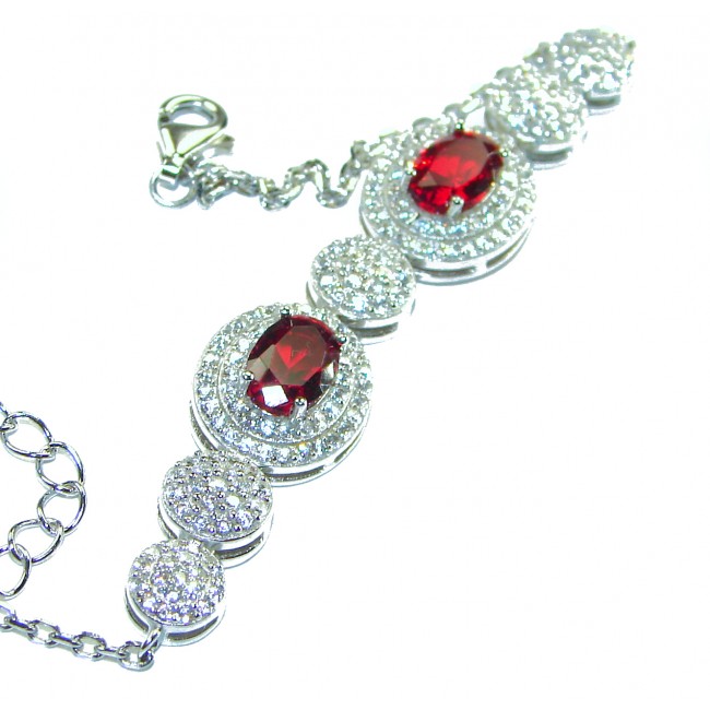 Alessia Watermelon Ruby .925 Sterling Silver handmade Bracelet