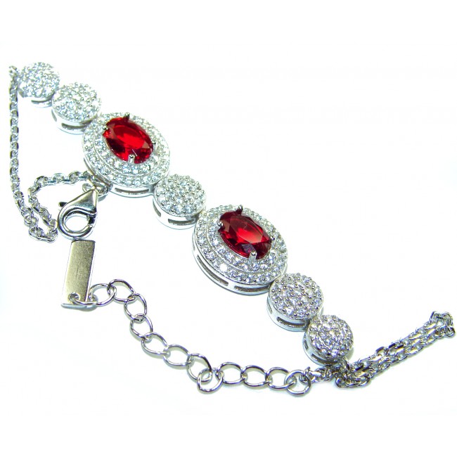 Alessia Watermelon Ruby .925 Sterling Silver handmade Bracelet