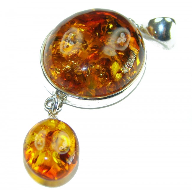 Excellent Baltic Amber .925 Sterling Silver entirely handcrafted PENDANT