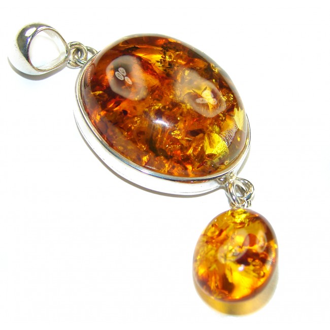 Excellent Baltic Amber .925 Sterling Silver entirely handcrafted PENDANT