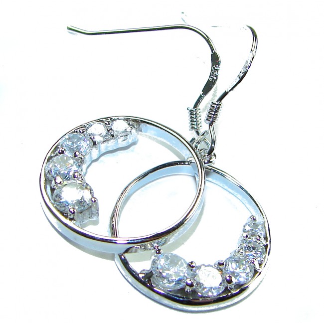 Graceful 1.6 carat White Topaz .925 Sterling Silver handcrafted Earrings