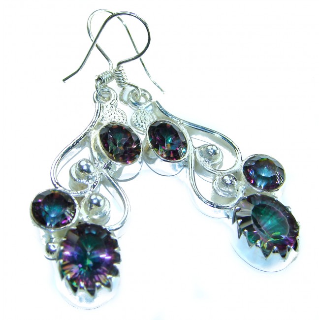 11.2 carat Mystic Topaz .925 Sterling Silver earrings