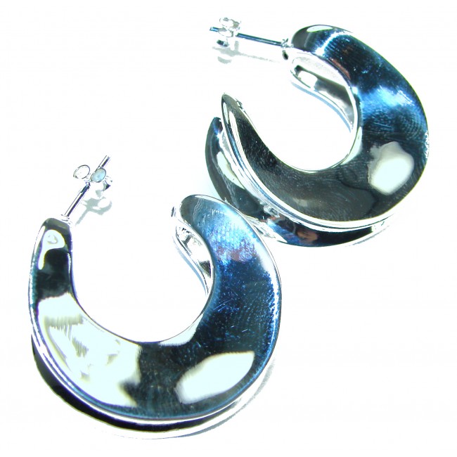 Highly Polished Fancy .925 Sterling Silver Italy made Earrings