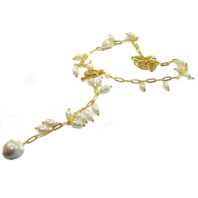 Giovanna - 55.5 carat Natural Citrine Mother of pearl 18K Gold over .925 Sterling Silver handcrafted necklace