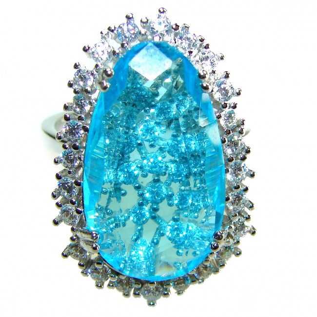 Venus- Eau Pure 14.8 carat Apatite .925 Sterling Silver Handcrafted .925 Sterling Silver Handcrafted Ring size 7