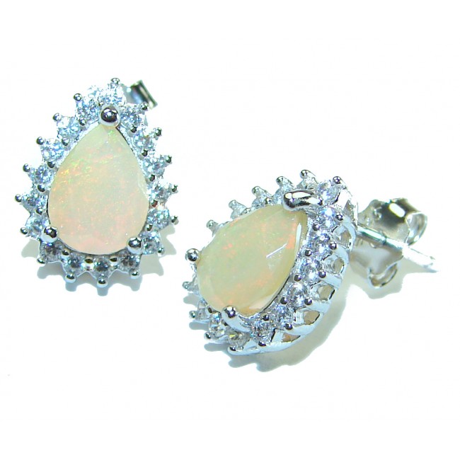 Emma - Authentic 5.2 carat Ethiopian Opal .925 Sterling Silver handmade earrings