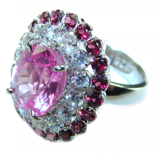 Charm and Elegance Natural Sapphire 14.5 carat Pink Sapphire .925 Sterling Silver handcrafted ring size 6