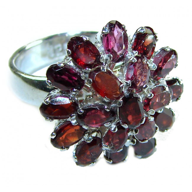 Carmen authentic 10.5 carat Garnet .925 Sterling Silver handcrafted Ring size 7