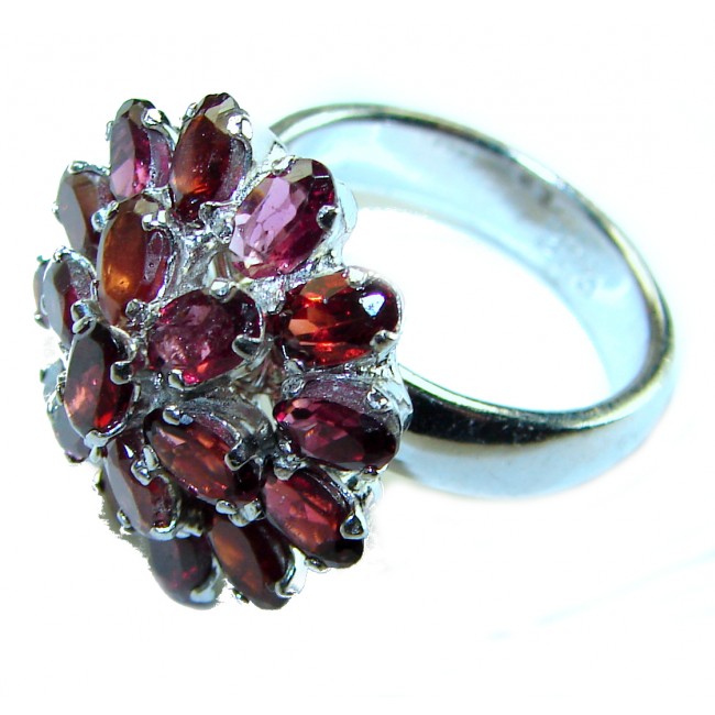 Carmen authentic 10.5 carat Garnet .925 Sterling Silver handcrafted Ring size 7