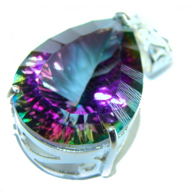 The best quality authentic 12.5 carat Mystic Topaz .925 Sterling Silver handcrafted pendant