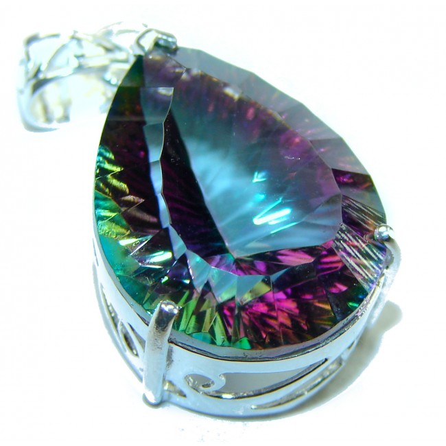 The best quality authentic 12.5 carat Mystic Topaz .925 Sterling Silver handcrafted pendant