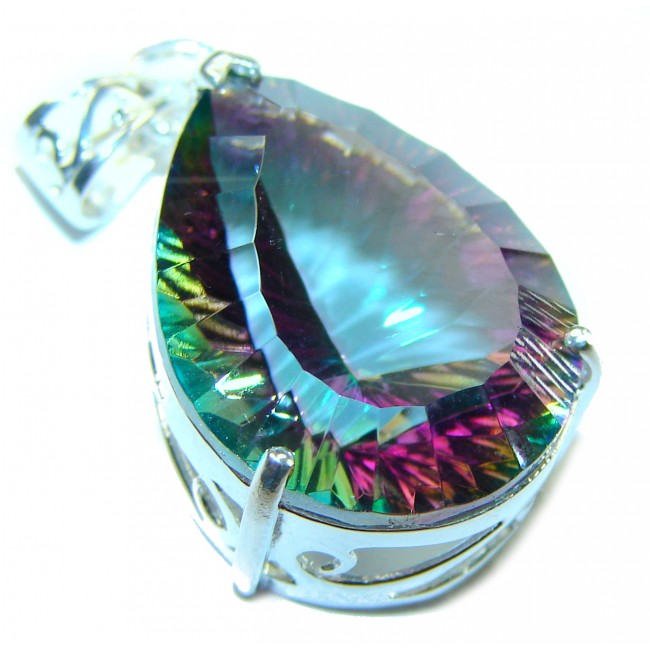 The best quality authentic 12.5 carat Mystic Topaz .925 Sterling Silver handcrafted pendant