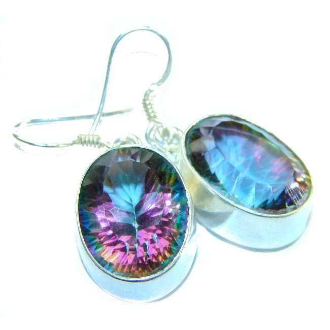 11.2 carat Mystic Topaz .925 Sterling Silver earrings