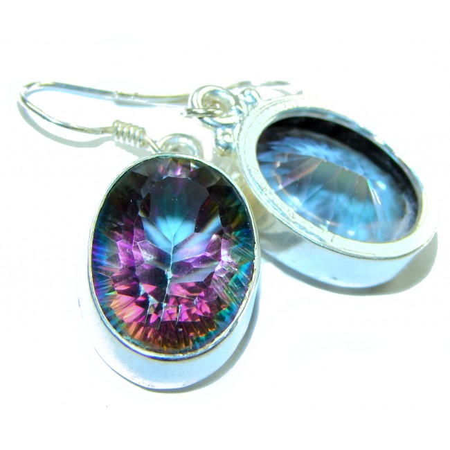 11.2 carat Mystic Topaz .925 Sterling Silver earrings