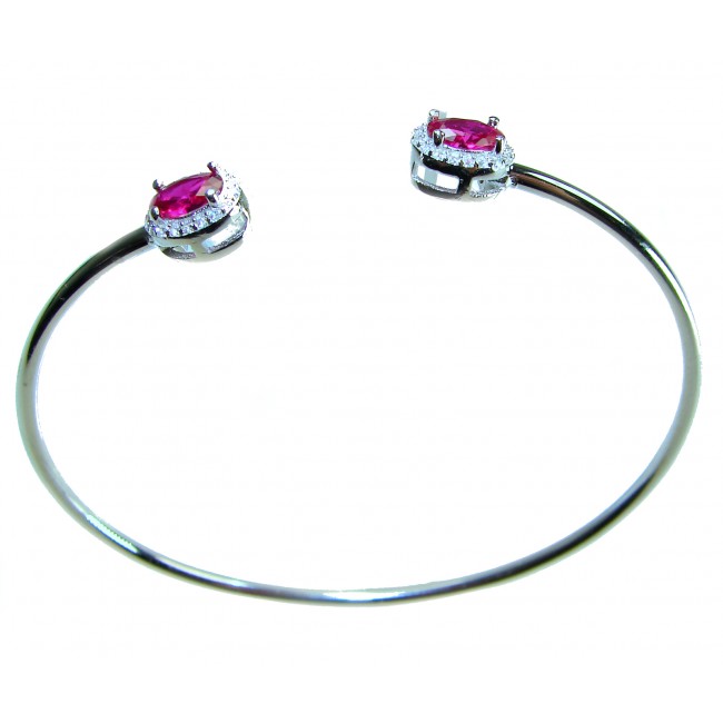 Precious Natural 4.6 carat Ruby .925 Sterling Silver Bangle bracelet