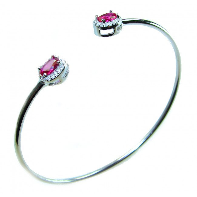 Precious Natural 4.6 carat Ruby .925 Sterling Silver Bangle bracelet