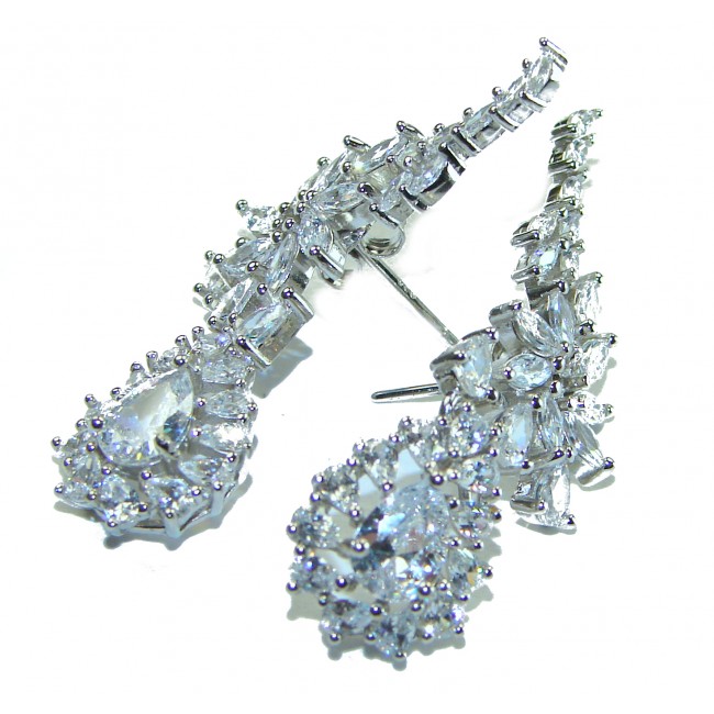 Dazzling Star Exclusive 5.2 carat White Topaz .925 Sterling Silver handcrafted Earrings