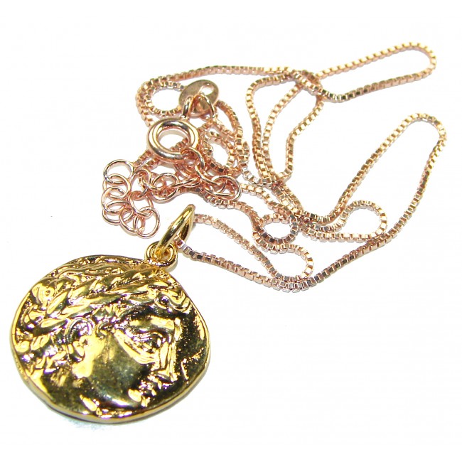 Ave Caesar - Vintage Style Coin .925 Sterling silver and plated with 14K Gold handcrafted necklace