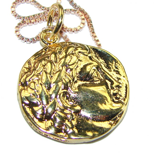 Ave Caesar - Vintage Style Coin .925 Sterling silver and plated with 14K Gold handcrafted necklace