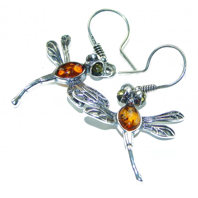 Wonderful Baltic Amber .925 Sterling Silver entirely handcrafted earrings