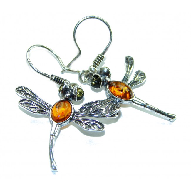 Wonderful Baltic Amber .925 Sterling Silver entirely handcrafted earrings