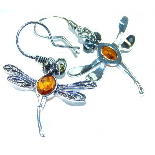 Wonderful Baltic Amber .925 Sterling Silver entirely handcrafted earrings