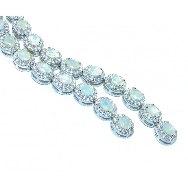 Real Masterpiece Natural 12.5 carat Ethiopian Opal .925 Sterling Silver handcrafted Necklace