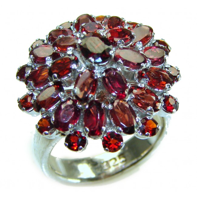 Carmen authentic 10.5 carat Garnet .925 Sterling Silver handcrafted Ring size 7