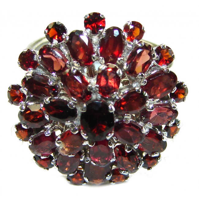 Carmen authentic 10.5 carat Garnet .925 Sterling Silver handcrafted Ring size 7