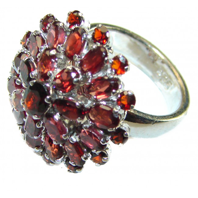 Carmen authentic 10.5 carat Garnet .925 Sterling Silver handcrafted Ring size 7