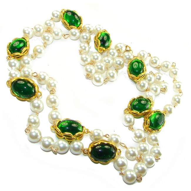 48 inches long Unparalleled glow of Freshwater Pearl 10K Gold over .925 Sterling Silver handmade Necklace