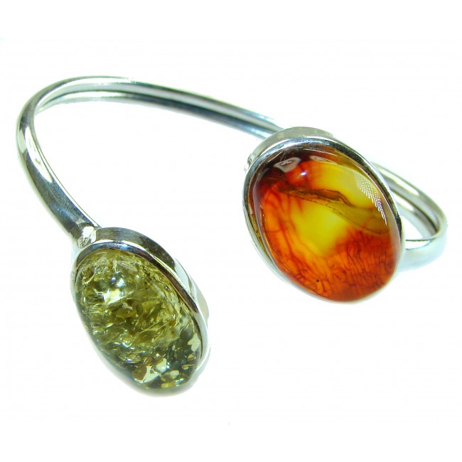 Vintage Design Genuine 20.5 carat Baltic Amber .925 Sterling Silver handmade Bracelet