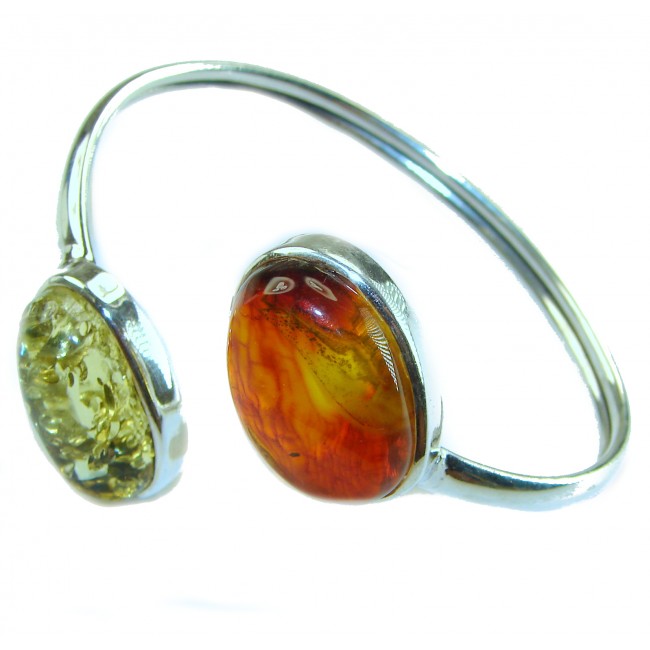 Vintage Design Genuine 20.5 carat Baltic Amber .925 Sterling Silver handmade Bracelet