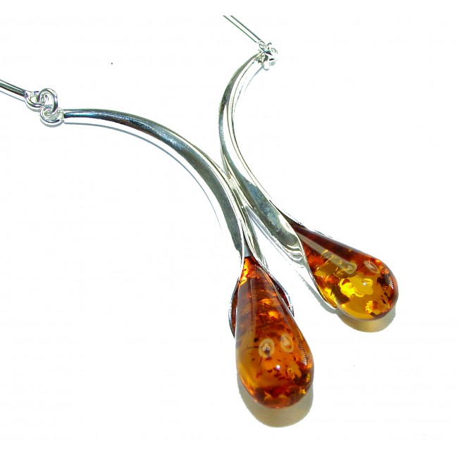 Elegant Genuine Baltic Amber .925 Silver handcrafted Necklace