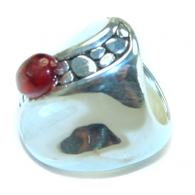 Rose Garden Beauty authentic 3.5 carat Garnet .925 Sterling Silver handcrafted ring size 6