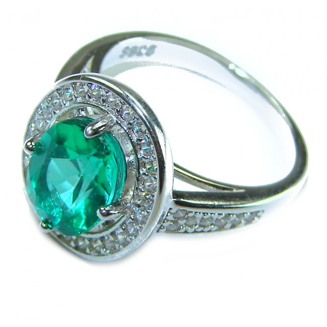 Incredible 4.8 carat Chrome Diopside .925 Sterling Silver handmade ring s. 7