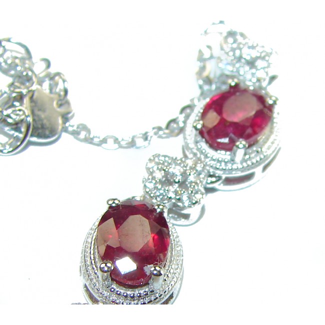 Alessia Watermelon Ruby .925 Sterling Silver handmade Bracelet