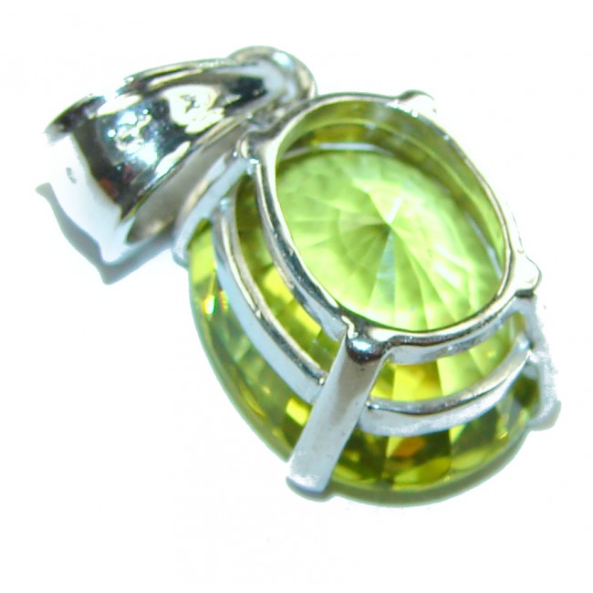 Alessia authentic 4.9 carat Peridot .925 Sterling Silver handmade Pendant