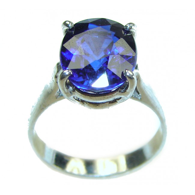 Marina Blue - 5.5 carat London Blue Topaz .925 Sterling Silver handcrafted Ring size 7 1/4