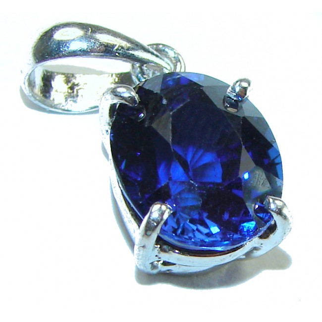 Marina Blue - 5.5 carat London Blue Topaz .925 Sterling Silver handmade Pendant