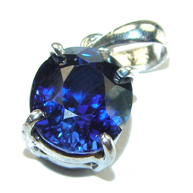 Marina Blue - 5.5 carat London Blue Topaz .925 Sterling Silver handmade Pendant