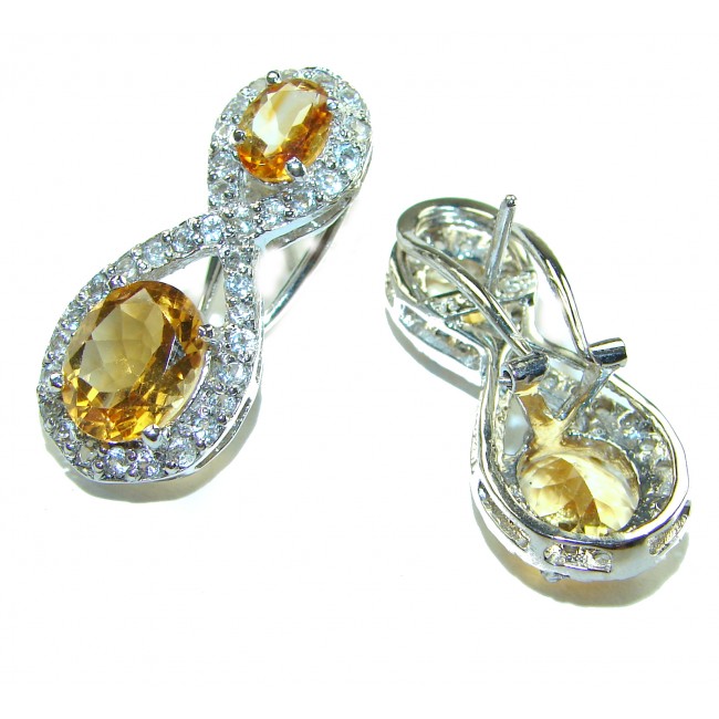 Marie Antoinette's STYLE authentic 22.5 carat Brazilian Citrine .925 Sterling Silver handcrafted Earrings