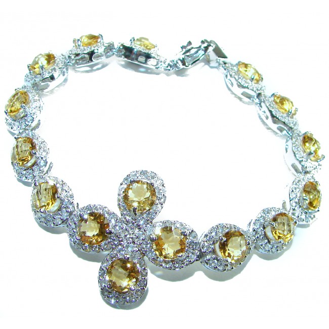 Marie Antoinette's STYLE authentic 152.5 carat Brazilian Citrine .925 Sterling Silver handcrafted Statement Bracelet