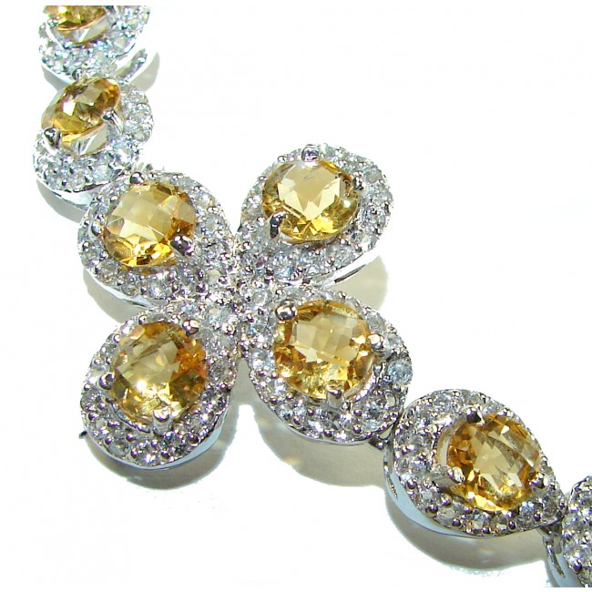 Marie Antoinette's STYLE authentic 152.5 carat Brazilian Citrine .925 Sterling Silver handcrafted Statement Bracelet