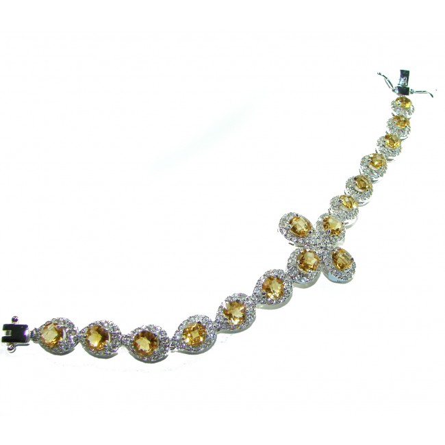 Marie Antoinette's STYLE authentic 152.5 carat Brazilian Citrine .925 Sterling Silver handcrafted Statement Bracelet