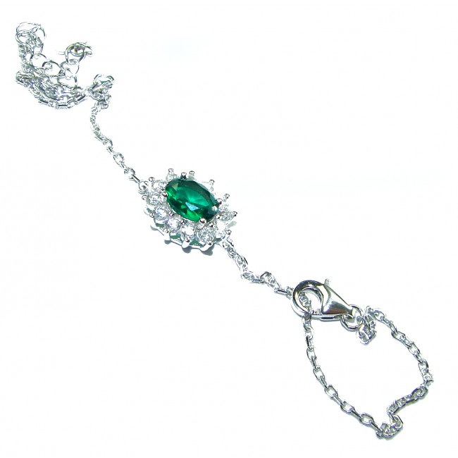 Natural Chrome Diopside .925 Sterling Silver handcrafted Bracelet