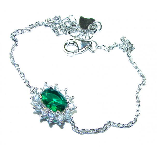 Natural Chrome Diopside .925 Sterling Silver handcrafted Bracelet