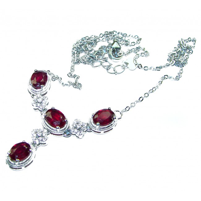 Isabella - Beauty of Nature- natural 15.5 carat Ruby .925 Sterling Silver handmade Statement necklace